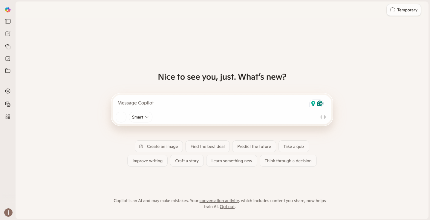 Microsoft Copilot interface — AI for Office 365